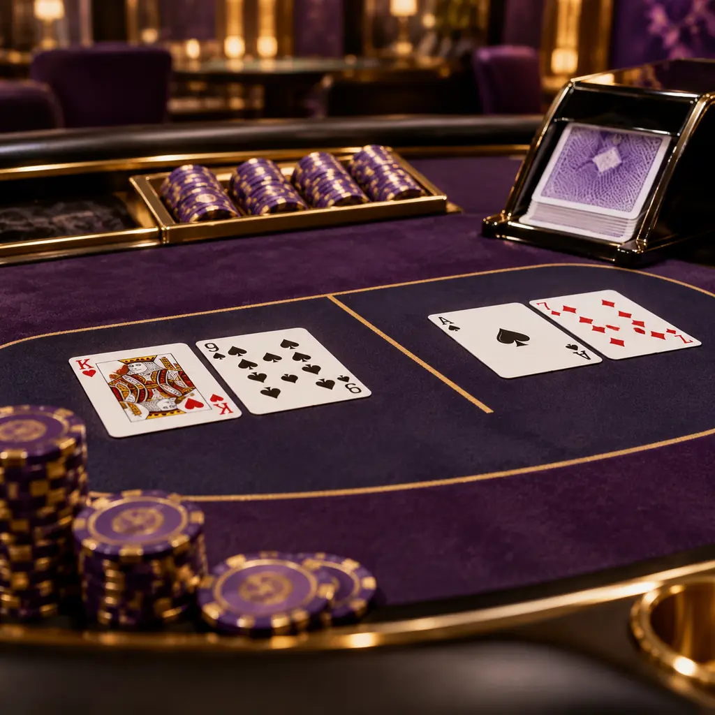 Kartu Player dan Banker di meja baccarat casino