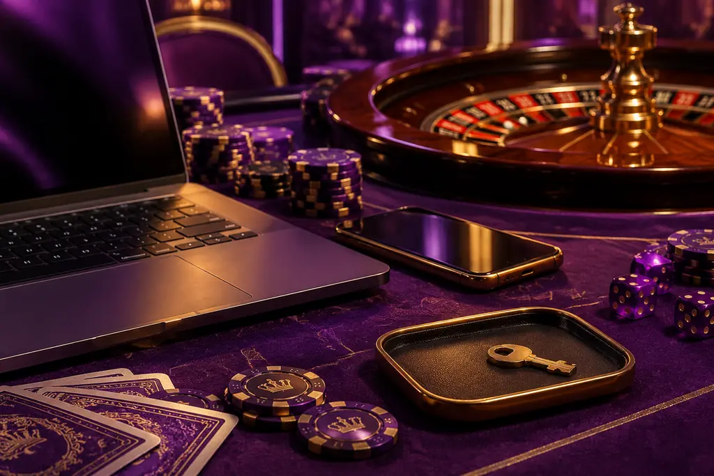 Perangkat akses di tepi meja casino