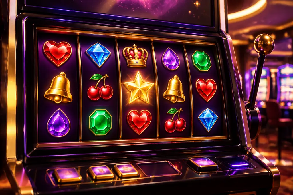 Panel simbol permata dan perangkat slot casino